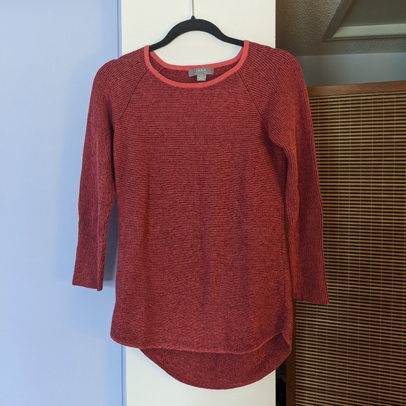 Jana salmon/coral ribbed cotton blend sweater, small - Picture 8 of 11